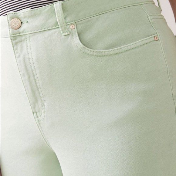 Addition Elle Women Mint Green Pastel Slim Leg Denim Plus Size 16 - Picture 3 of 8